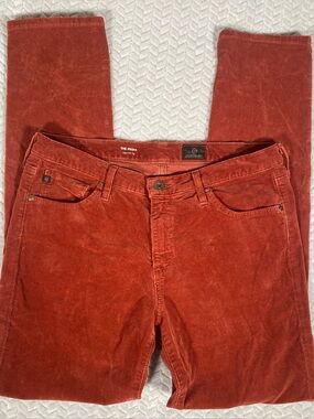 AG adriano goldschmied prima cigarette leg corduroy Mid Rise Pant Women 30 Rust